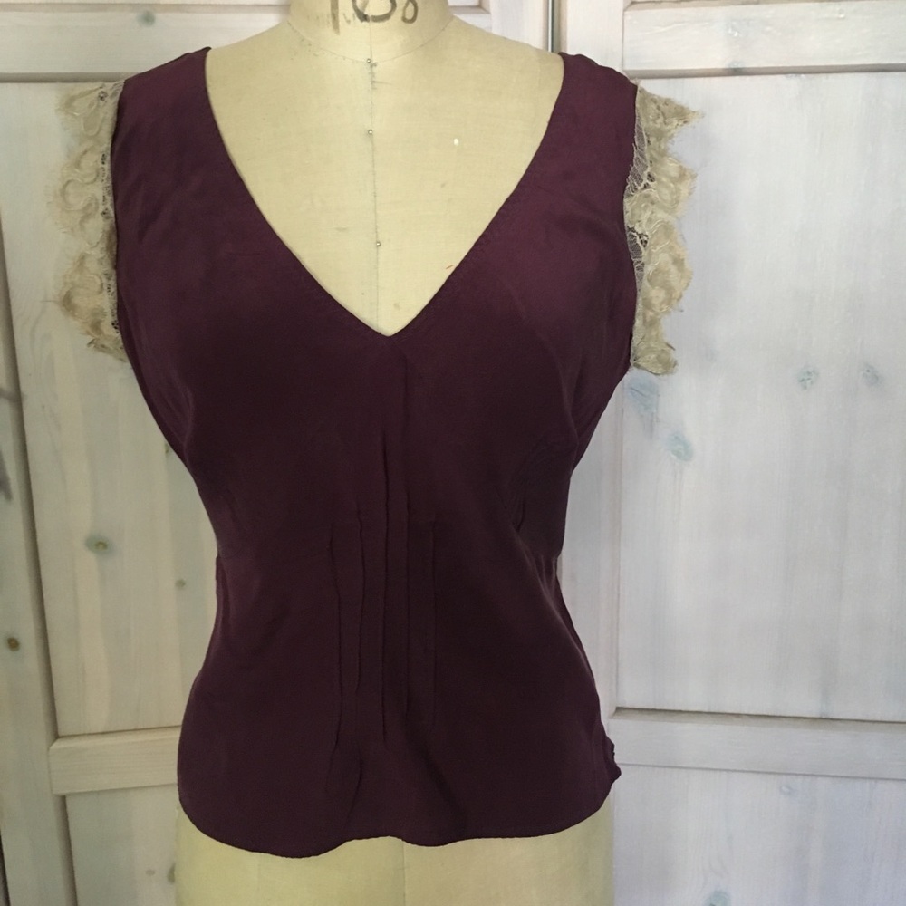Luxe silk and lace top